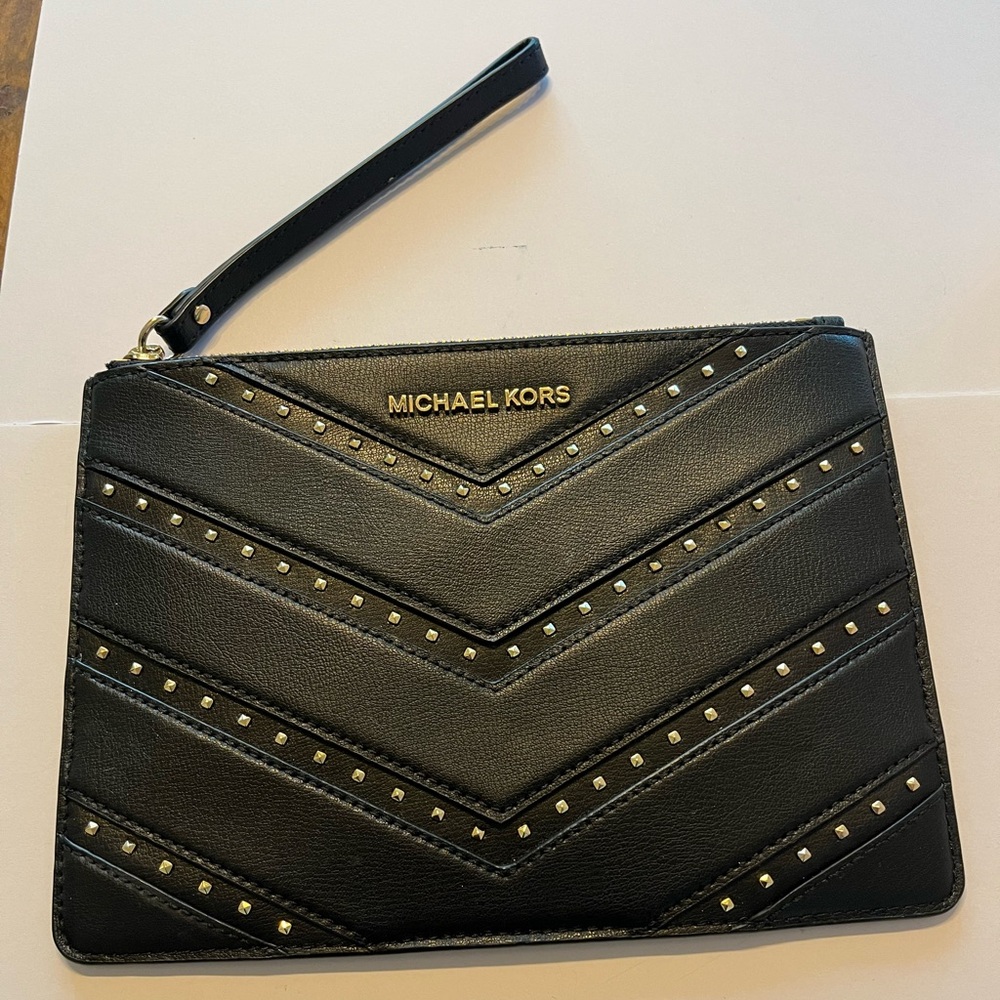 Michael Kors Black Studded Wristlet